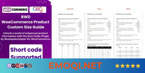 Download BWD Product Custom Size Guide For WooCommerce v1.0